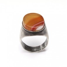 Vechi inel yemenit cu agat kabdi-sulaimani | manufactură în argint